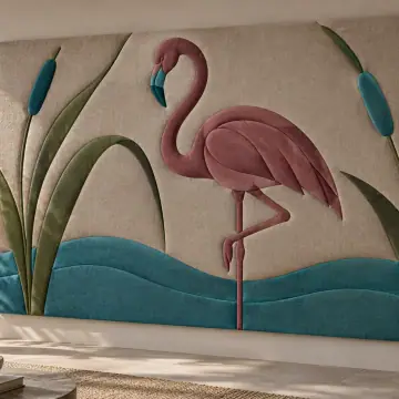 Sazlıktaki Flamingo duvar tasarımı
